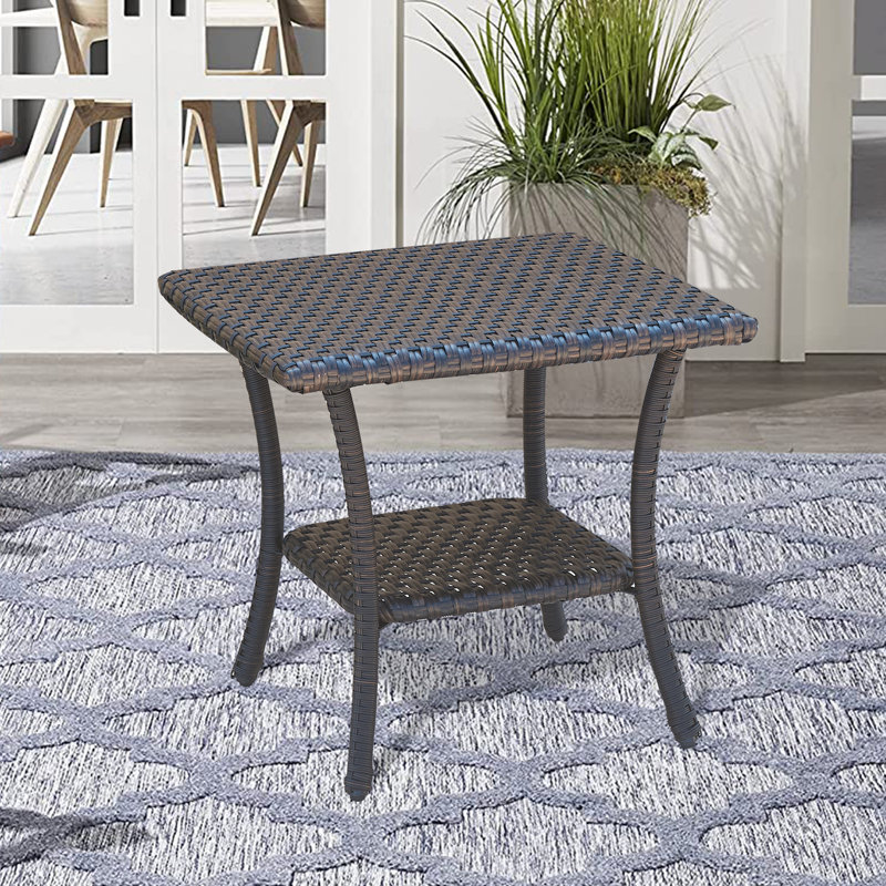 Table d'appoint Highfield Rattan, Brun
