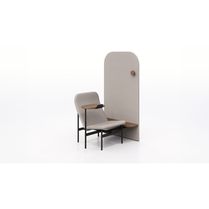 Chaise longue avec table pivotante Avalon, Hêtre européen, Sable