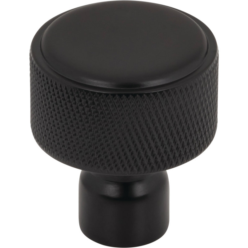 Garrison Round Knob, 1 1/8" Knob Diameter, Flat Black