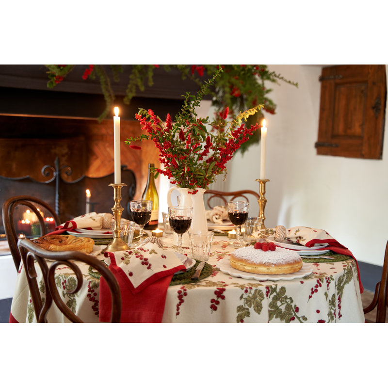 Gooseberry Handmade Floral Tablecloth, 70" Round