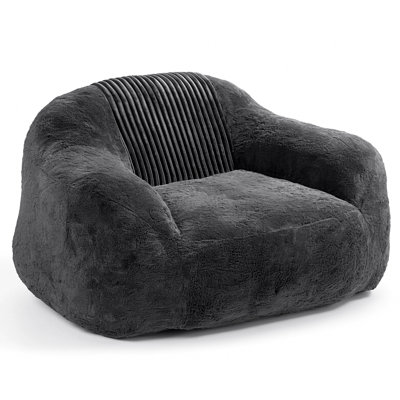 Fauteuil à billes en velours côtelé avec housse moelleuse et support de dossier ergonomique à 5 points, canapé à billes avec housse lavable à fermeture éclair, canapé à plancher sans assemblage pour chambre à coucher