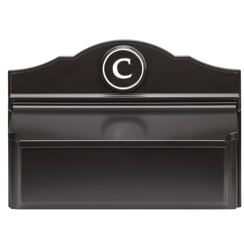 Colonial Wall Mounted Mailbox, Black/White, Yes