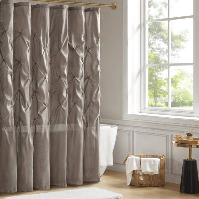 Laurel Taupe Tufted Semi-Sheer 72x72'' Shower Curtain