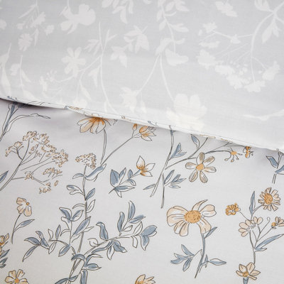 Ophelia Floral Natural Reversible Duvet Set   