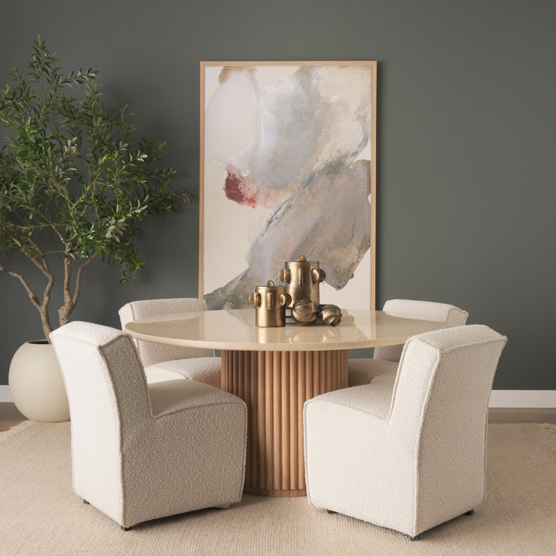 Table de salle à manger Ohara, Beige / brun clair