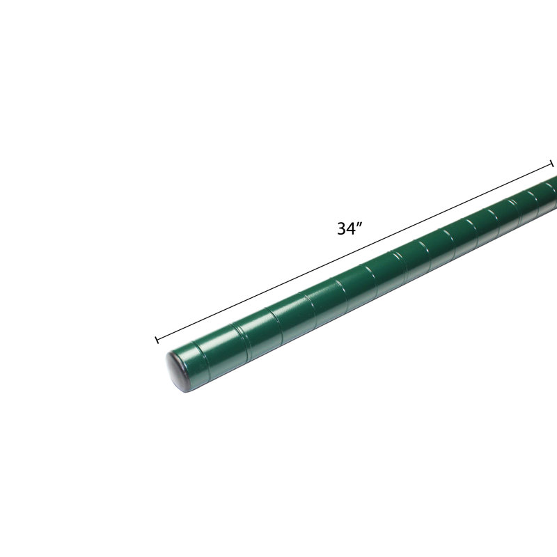 Poteau avec pied de nivellement, Époxy vert, H 33 po x l 1 po x P 1 po