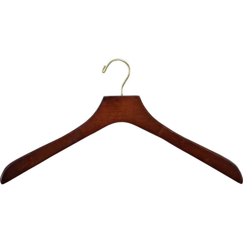 Cintre pour manteau en bois, Noyer / Laiton, 25