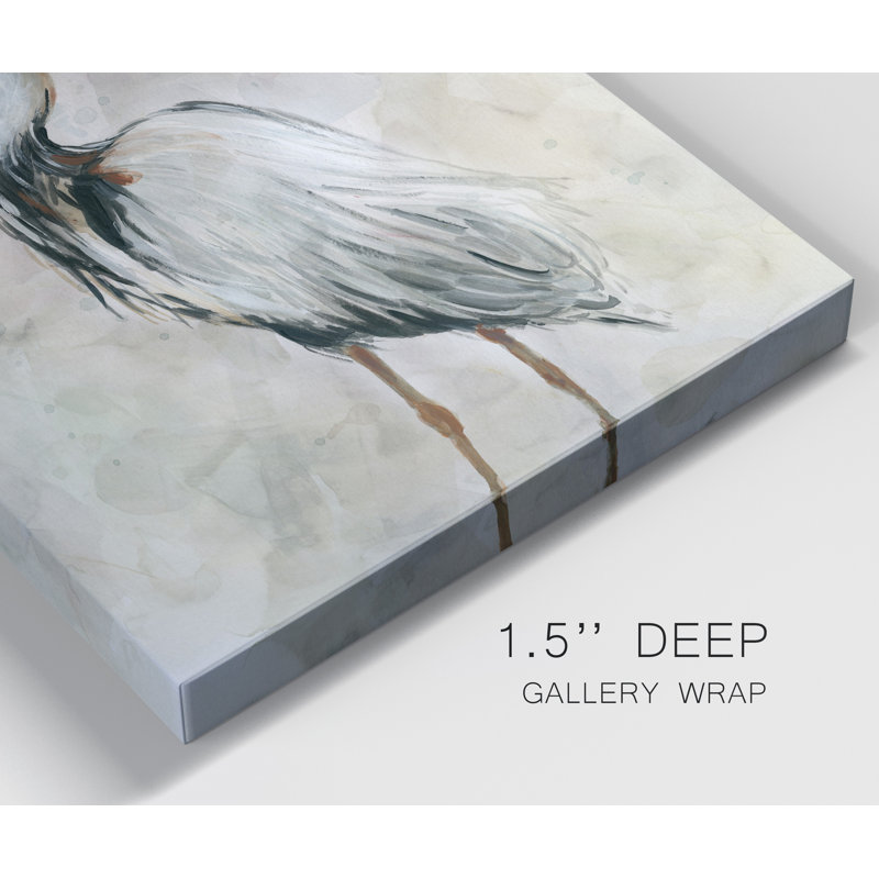 «Crane at Dusk II» par Carol Robinson - reproduction d'art sur toile tendue, H 32 po x l 24 po x P 1 po