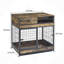 Furniture Dog Cage Crate With Double Doors ,Rustic Brown