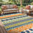 Duxbury Geometric Bohemian Indoor/Outdoor Area Rug Orange/Navy/Green-69986547