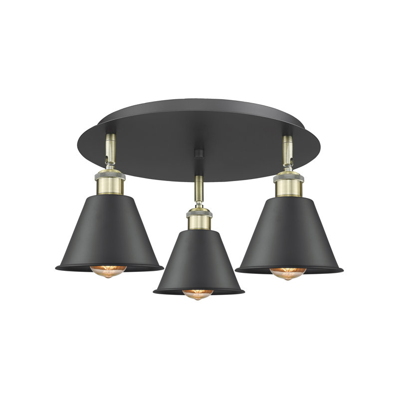Plafonnier encastré Allare, Laiton antique noir, Noir mat