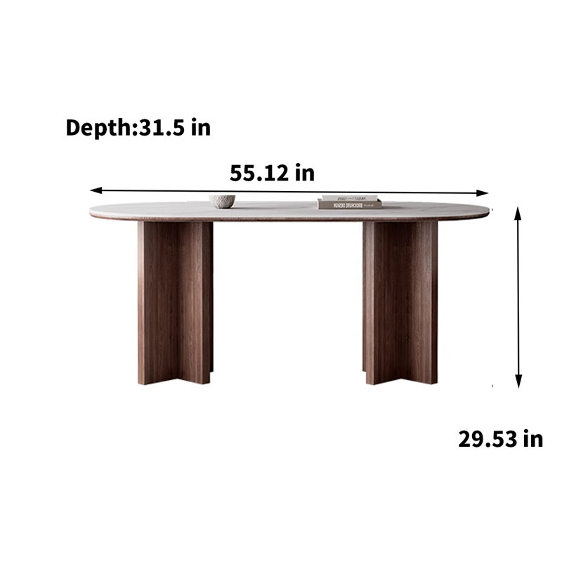 Table de salle à manger Hildegret, H 29,53 po x L 55,12 po x l 31,5 po
