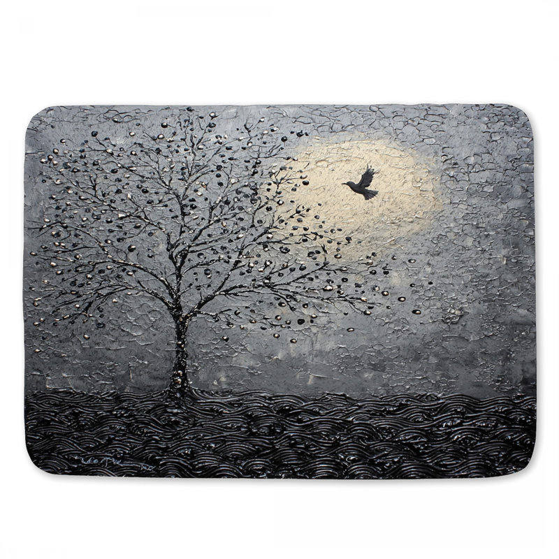 Tapis de bain arbre clair de lune, L 24 po x l 17 po