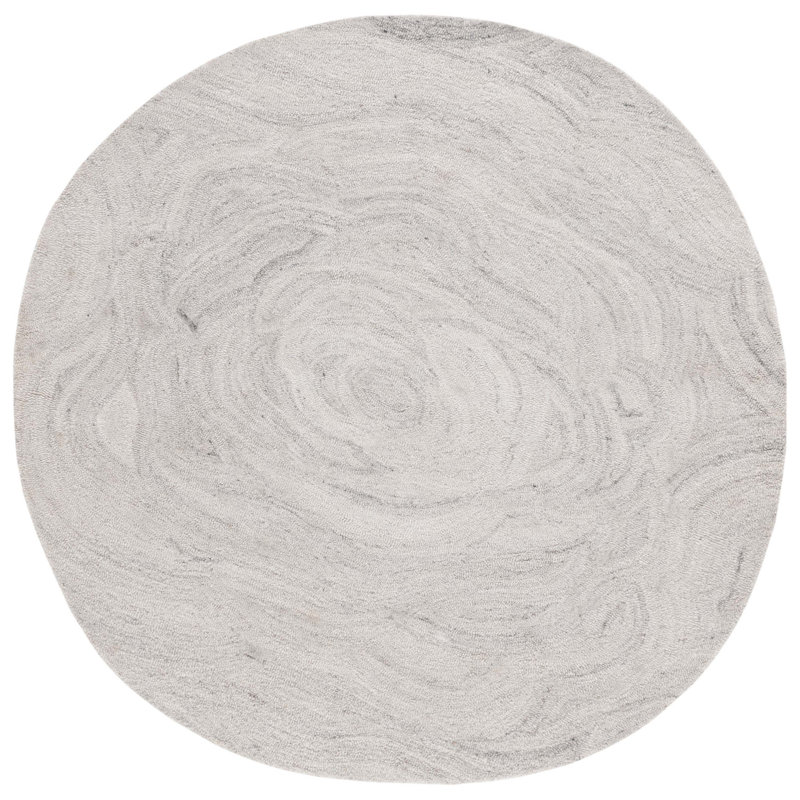 Abstract Hand Tufted Performance Abstract Rug, Round 6'
