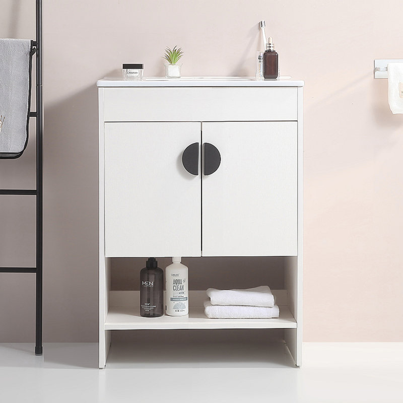 Bathroom Vanity With Ceramic Basin, White