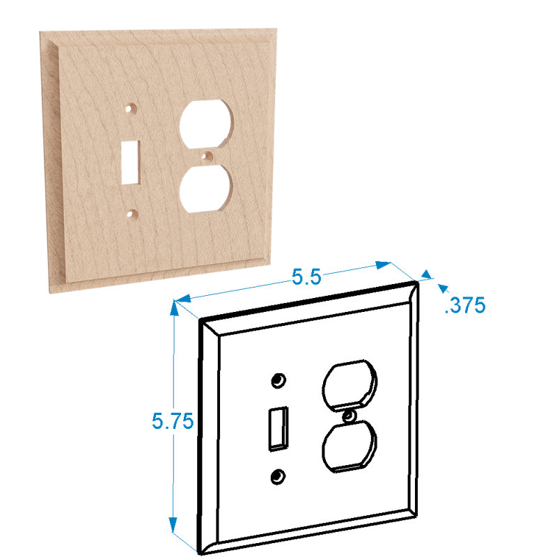No Subject 4 - Gang Duplex Outlet Standard Combination Wall Plate, Cherry