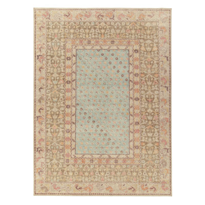 Distressed Homage Wool Floral Area Rug