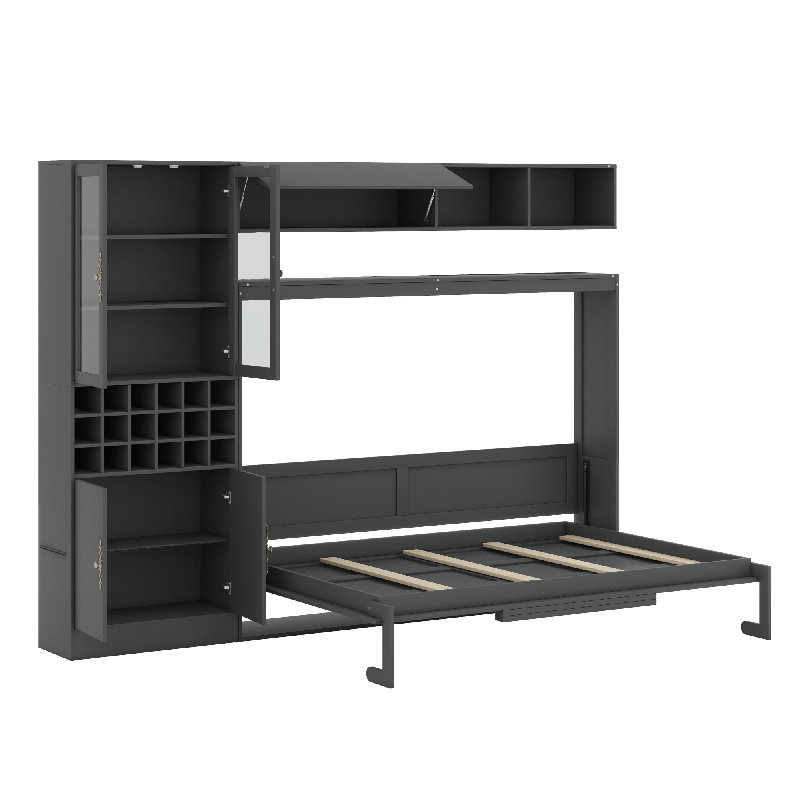 Lit escamotable avec canapé Murphy, Gris