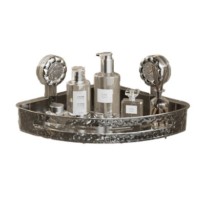 Serviteur de douche d'angle transparent avec crochet