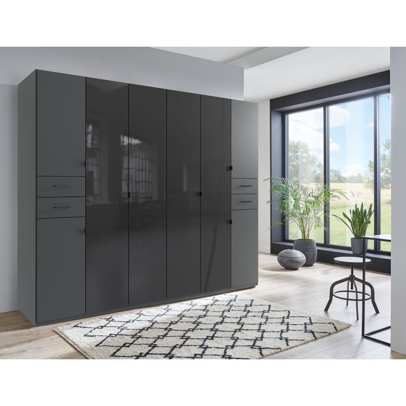Danzig 8 Door Manufactured Wood Wardrobe, Black