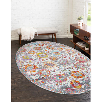 Tapis orange / gris / bleu Haefner