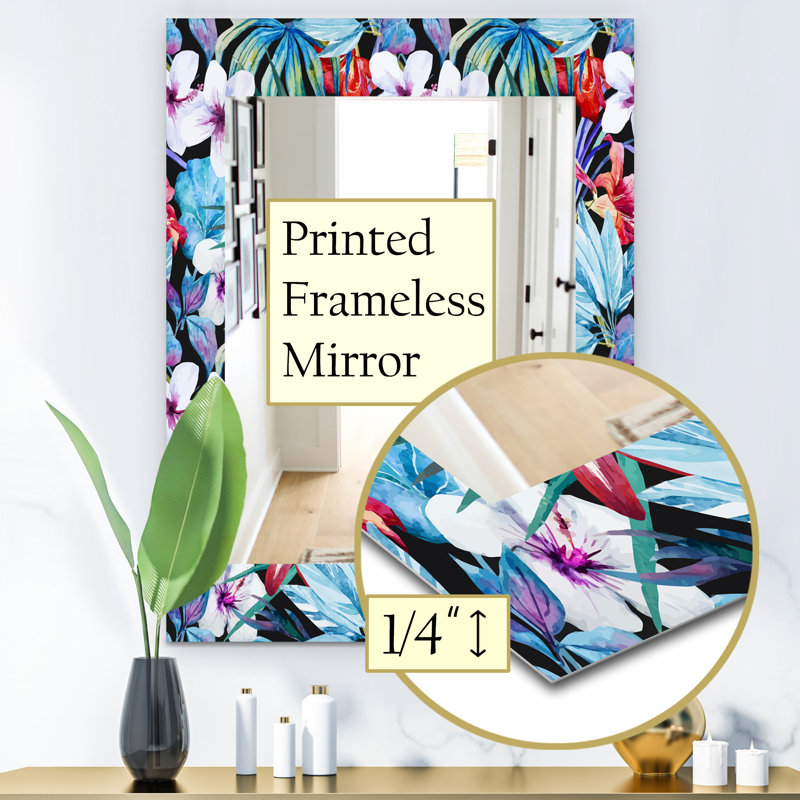 Miroir mural 23 bohémien et éclectique obsidian, H 39,4 po x l 29,5 po