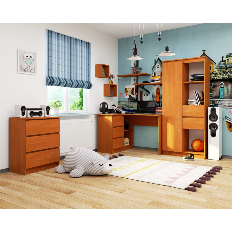 Theroux L-Shape Desk, Alder, Left