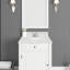 Plan de toilette en quartz blanc de Carrare de 63,5 cm (25 po) avec lavabo et dosseret