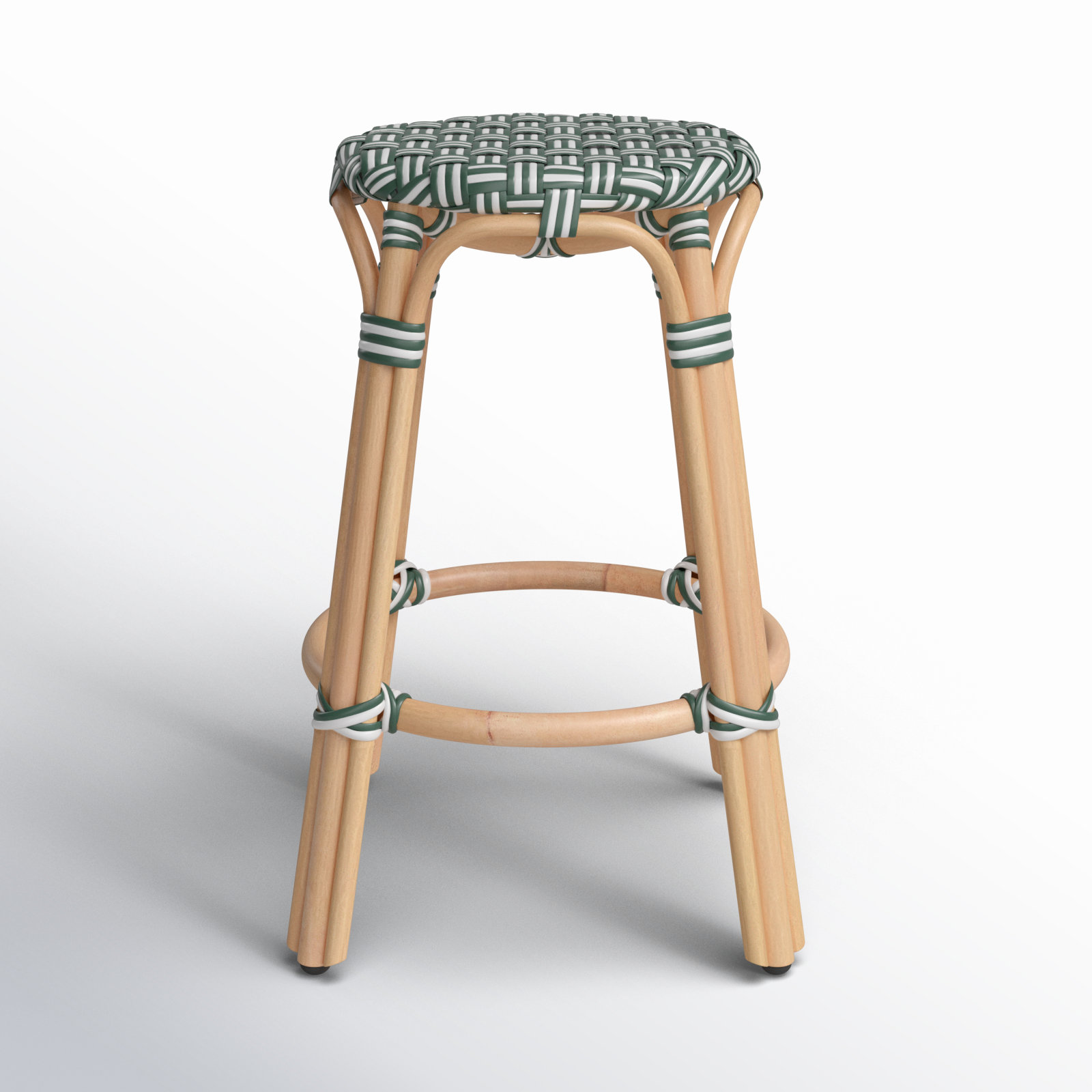 Alastair Bar and Counter Stool, Counter Stool (24" Seat Height), Green/White Narrow Stripe