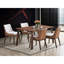 Salle à manger en noyer - 5 pièces avec chaises d'appoint, 5 chaises de suite en bois d'hévéa intense Intense