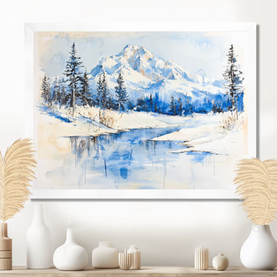 «Snowy Mountain Landscape In Winter II - Winter Landscape», reproduction d'art mural