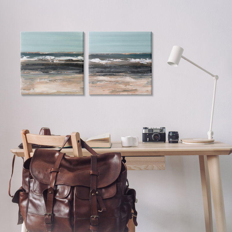 «Summer Waves», ensemble de 2 reproductions d'art sur toile par Ethan Harper, H 17 po x l 17 po