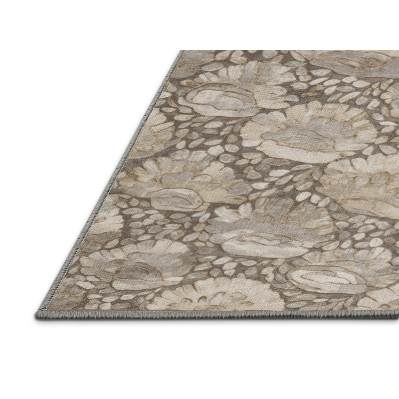 Tapis gris lavable à la machine, Rectangulaire 2 pi x 3 pi