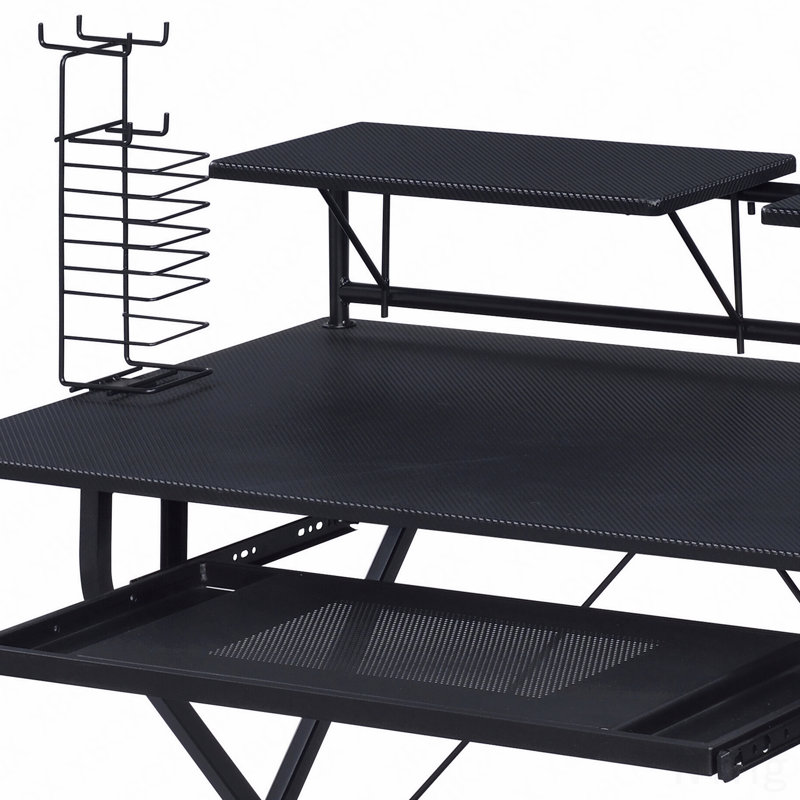 Black Computer Desk, with Keyboard Tray