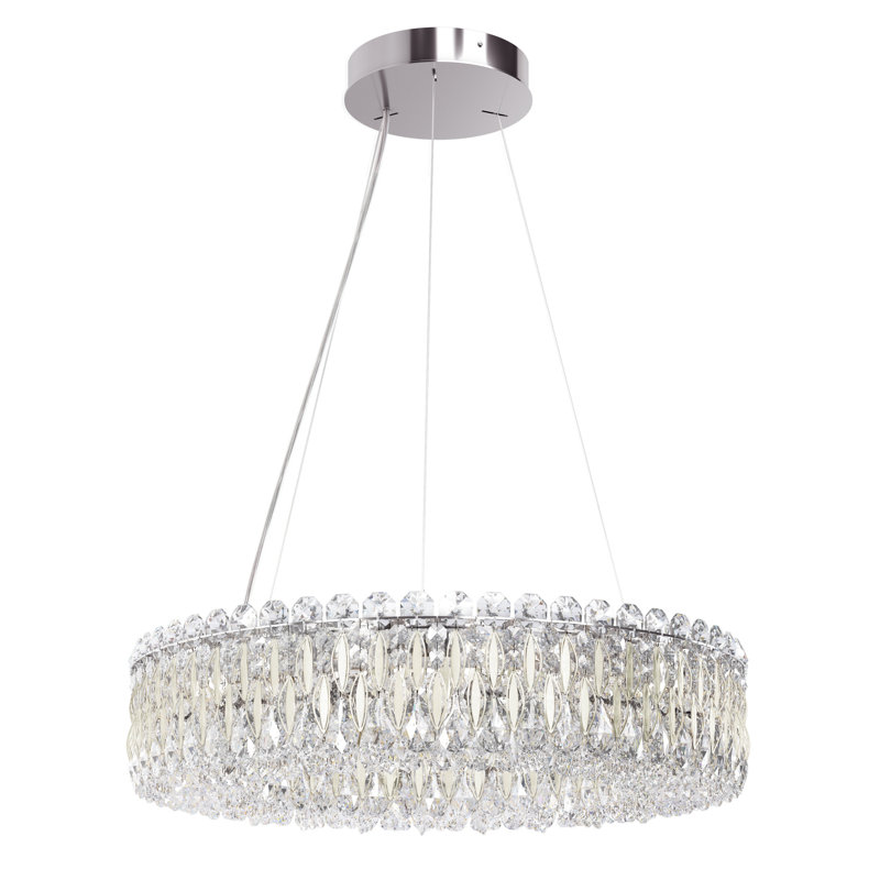Sarella 12 - Light Dimmable Drum Chandelier, White, Heritage