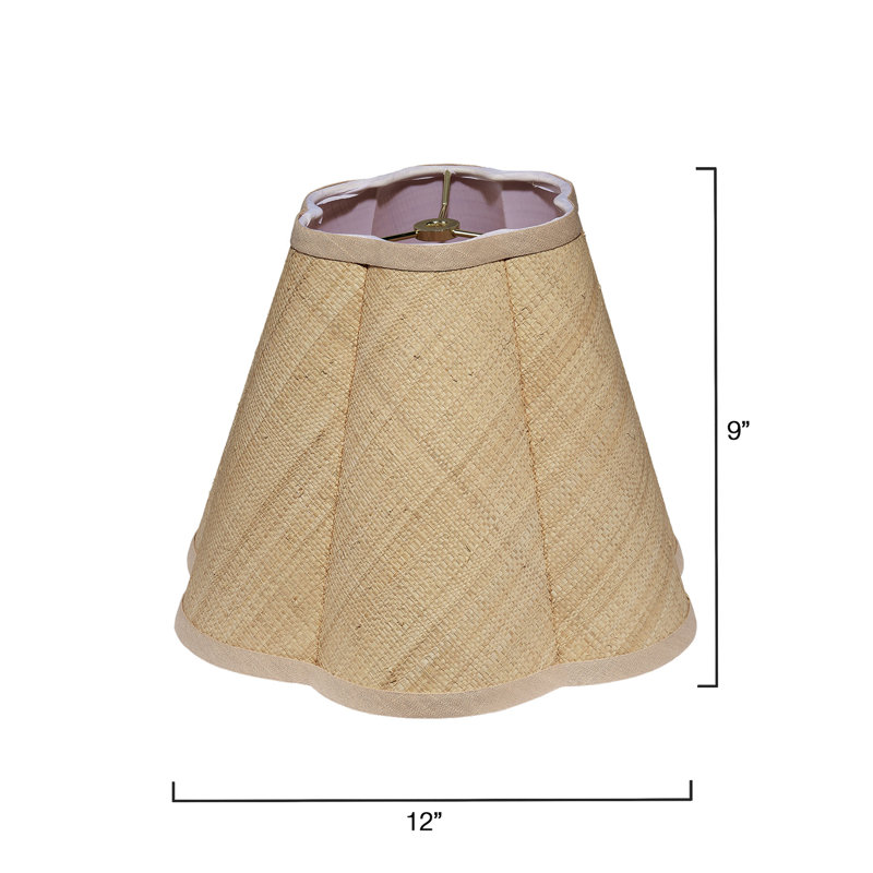 Scalloped Raffia Lamp Shade, Large, 9" H x 12" W x 12" D