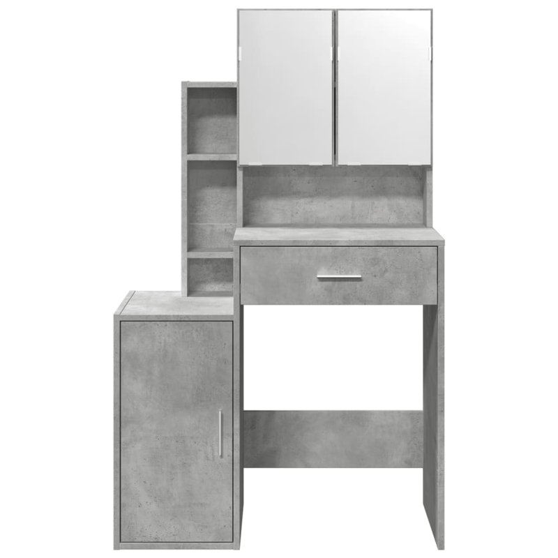 Dressing Table with Mirror, Concrete Grey