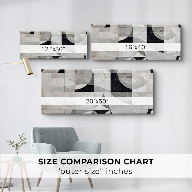 Toile tendue avec châssis abstrait # 1, H 12 po x l 30 po