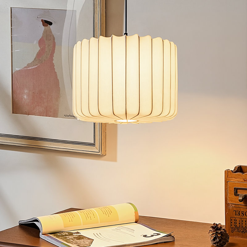 Luminaire suspendu 1 lumière en soie simple