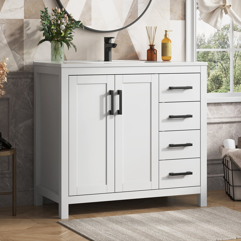 Ensemble de meuble-lavabo à simple cuve Sirois Eclipse, Blanc, 36''