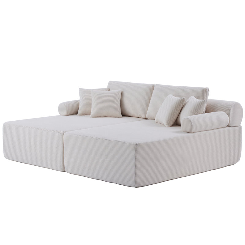 Boneless 81" Sleeper Sofa, Beige