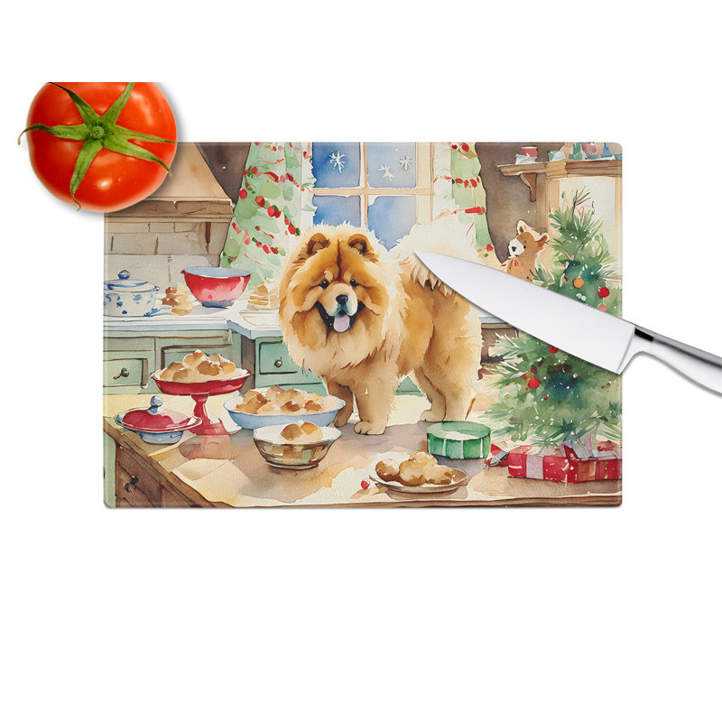 Planche à découper en verre Chow Chow Christmas Cookies
