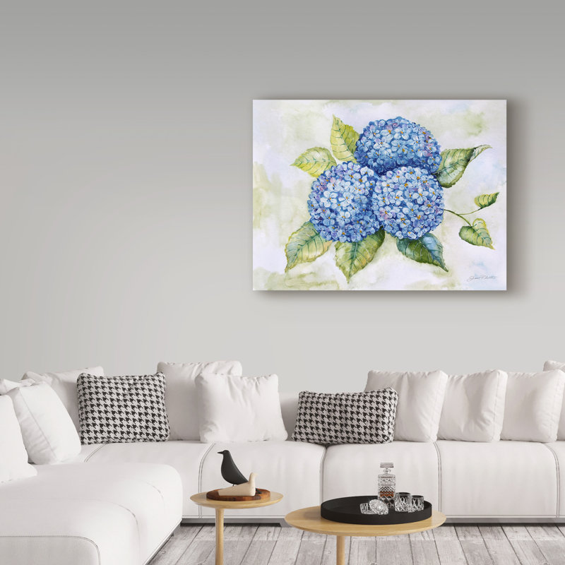 Deagen 'Hydrangeas 1' Print on Wrapped Canvas, 24" H x 32" W x 2" D