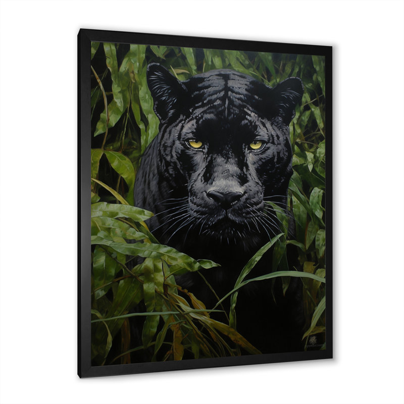 «Black Green Panther Texture Of The Jungle», reproduction sur toile, H 20 po x l 12 po x P 1 po, Cadre photo noir