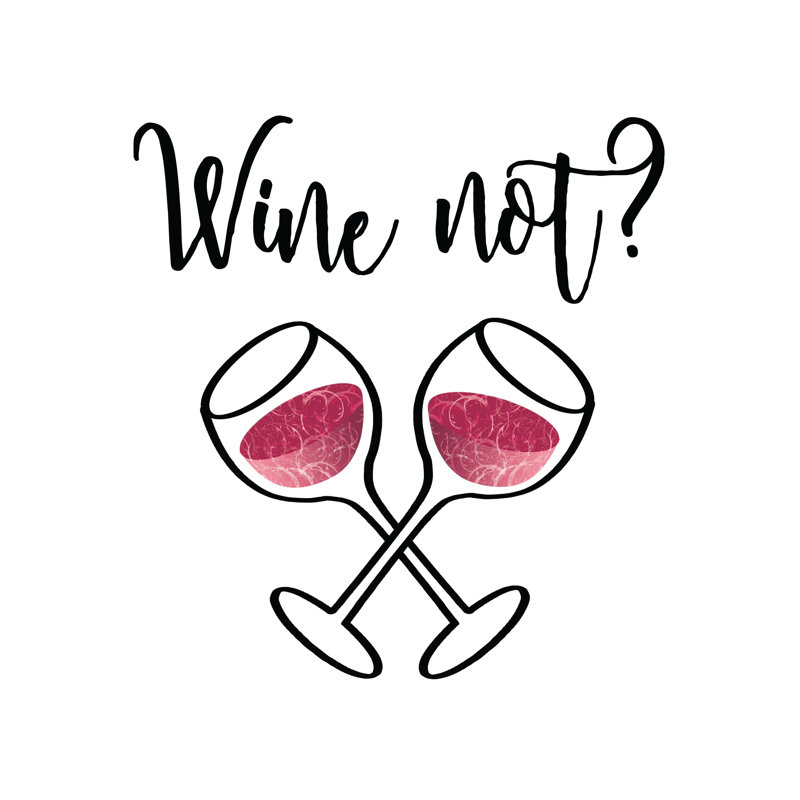 Wine Not Glasses Crossed - Wrapped Canvas Print, 91cm H x 91cm W x 3.8cm D