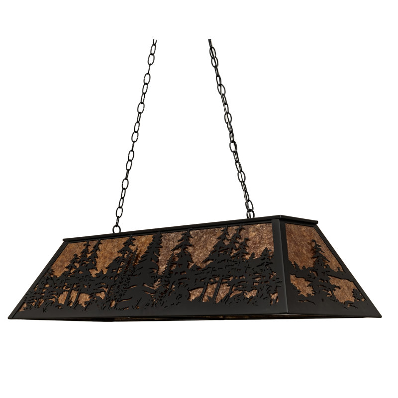 Doby 6 - Light Pendant, 43" H x 48" W x 17" D, Black Satin Wrought Iron