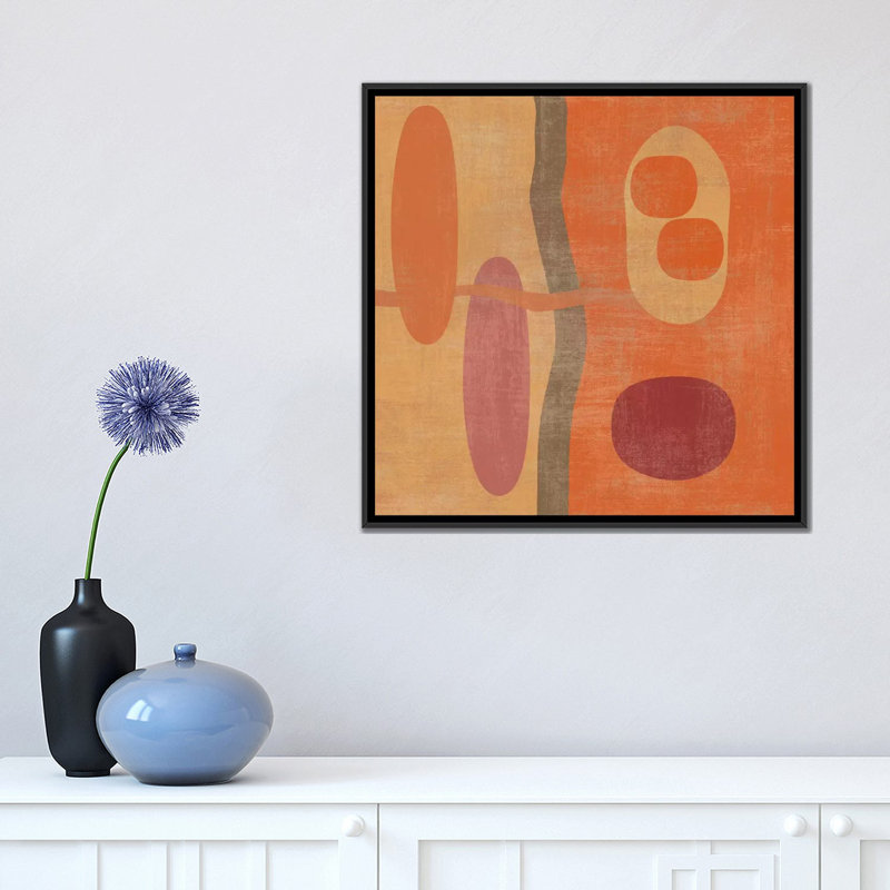 Vokolida " Abstract IV ", 18" H x 18" W x 1.5" D, Black Framed Canvas, No Mat