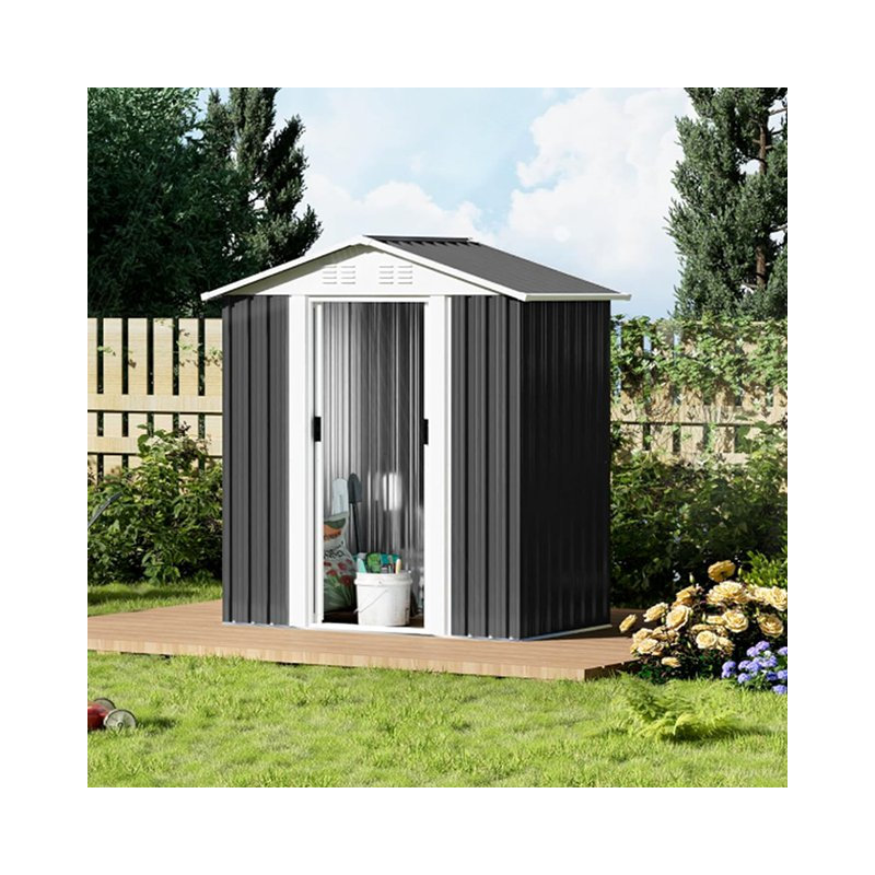 Remise de rangement extérieure 5 x 3 pieds avec structure en alliage d'aluminium et base