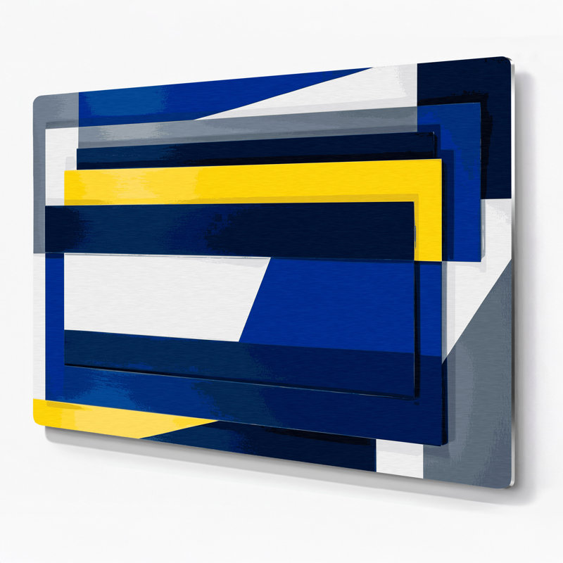 Art mural rigide en métal bleu 68, H 12 po x l 18 po