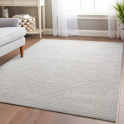 Tapis ivoire Well tissé Harlow Cloud Medallion